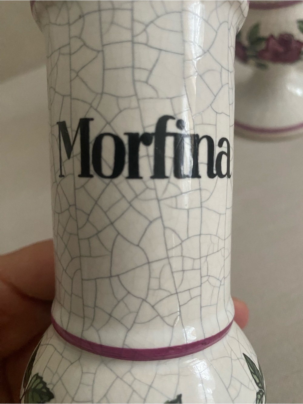 Rare Set of 3 Vintage Herr Keramik German Apothecary Jars Cocaina Morfina Oppio - Picture 10 of 14